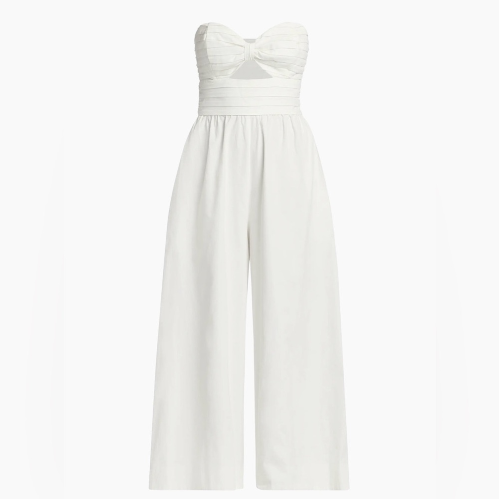 AMUR | Lulee Bow Bodice Jumpsuit in White (US 10)